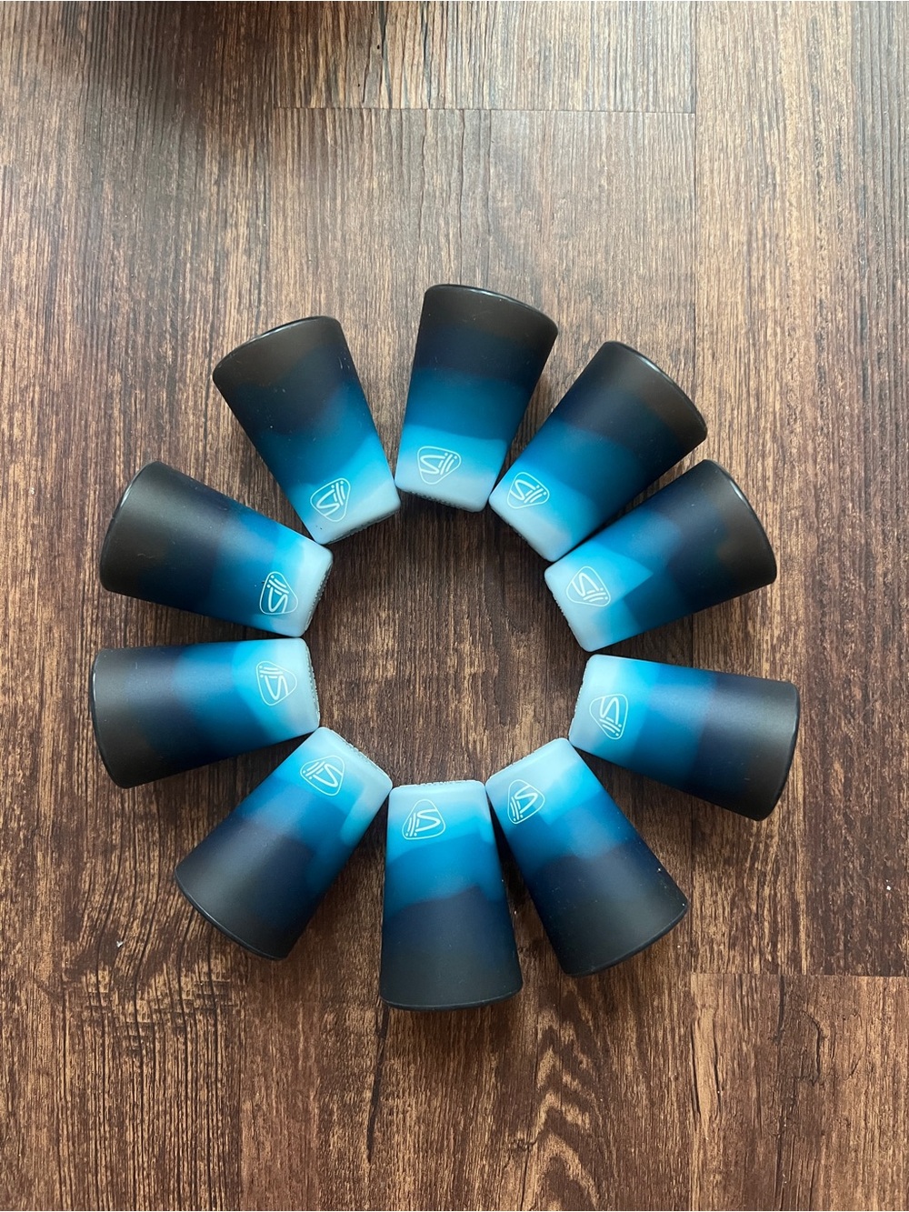 New Sili Pint Gradient Blue Silicone Shot Glasses (Set of 10)